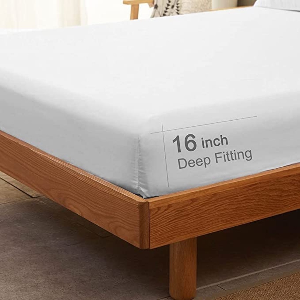 Bed Sheet Set (White, Full) - Picture 7 of 13